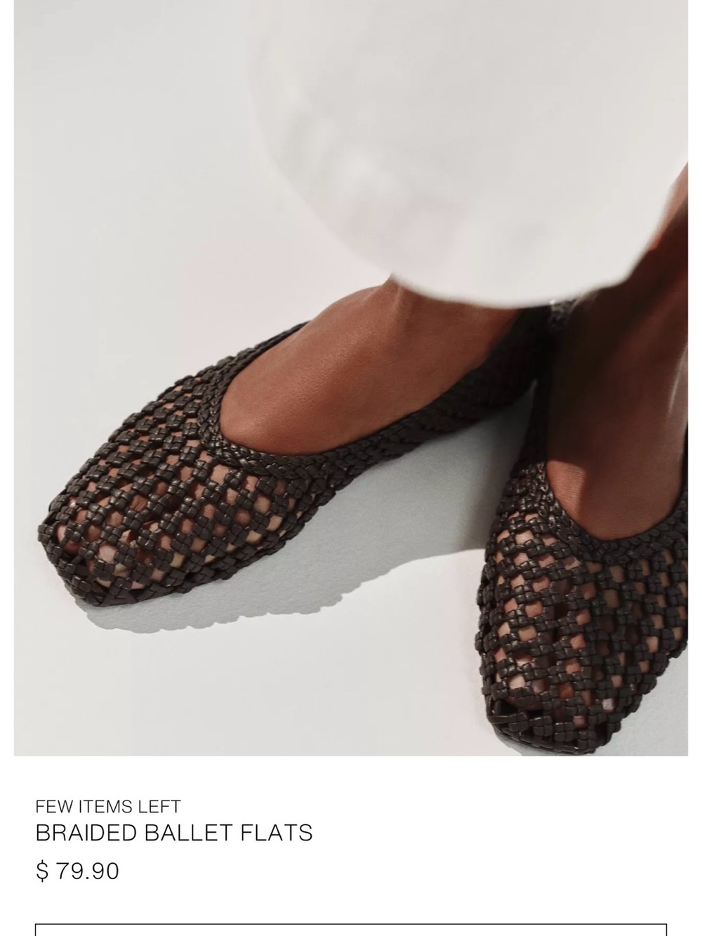 Zara Braided Ballet Flats in stores now size 41
